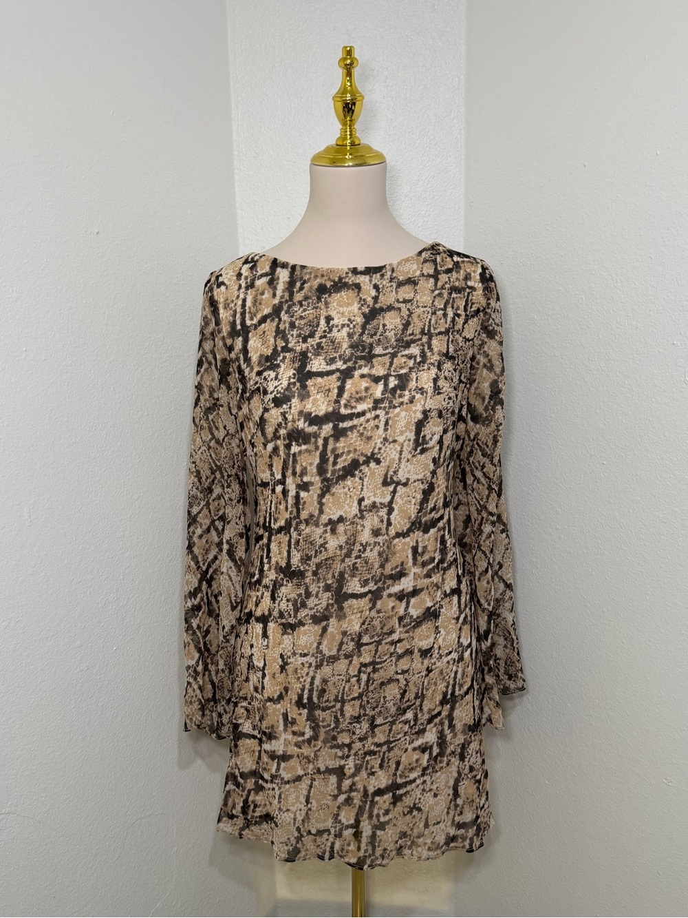 Snake Print Long Sleeve Women’s Dress | Size 9/10